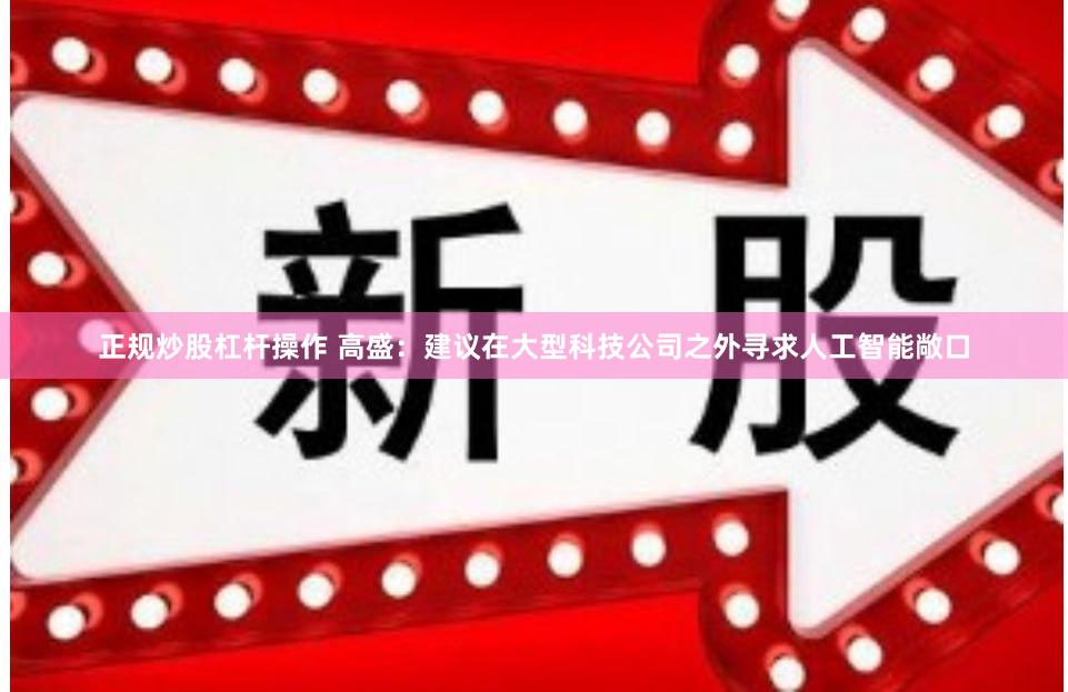 正规炒股杠杆操作 高盛：建议在大型科技公司之外寻求人工智能敞口