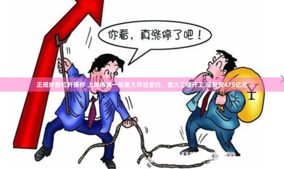 正规炒股杠杆操作 上海杨浦一批重大项目签约、重大工程开工 总投资475亿元
